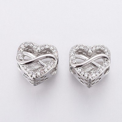 Brass Micro Pave Cubic Zirconia European Beads OPDL-P001-16-1