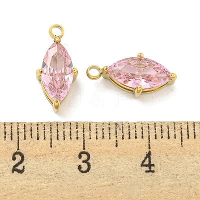 PVD Vacuum Plating 304 Stainless Steel Cubic Zirconia Pendants STAS-L278-006G-02-1