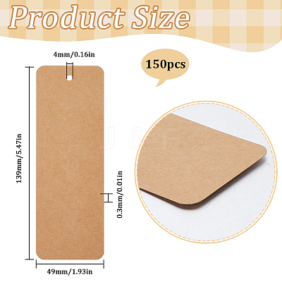 150Pcs Paper Blank Bookmarks AJEW-SP0001-24A-1