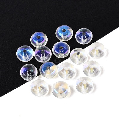 Baking Paint Electroplate Transparent Glass Beads EGLA-Q141-01B-A13-1