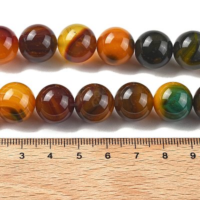 Natural Multi-Color Agate Beads Strands G-A261-B05-14mm-1