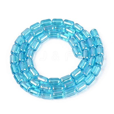 Electroplate Transparent Glass Beads Strands EGLA-Q132-03A-A06-1