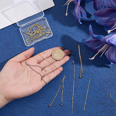 24Pcs 4 Style Brass Herringbone Chain Tassel Pendants KK-PH0004-92-1