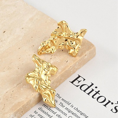 304 Stainless Steel Stud Earrings For Women LS-EJEW-B113-01G-02-1