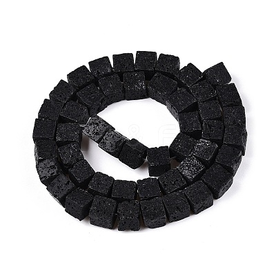 Natural Lava Rock Beads Strands G-T139-8x8-34A-1