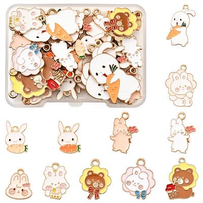 40Pcs Alloy Enamel Pendants ENAM-FS0002-40-1