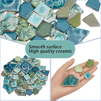 500G 4 Styles Mosaic Tiles Porcelain Cabochons DIY-SP0007-72-1