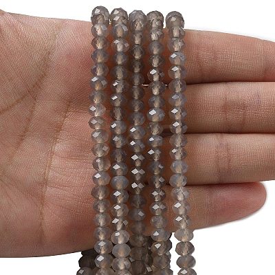 Natural Grey Agate Bead Strands G-D344-A19-03-1