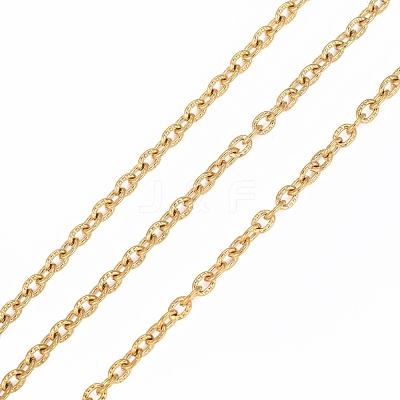 Ion Plating(IP) 304 Stainless Steel Textured Cable Chains CHS-H012-01G-1