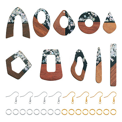 DIY Two Tone Dangle Earring Making Kit DIY-TA0009-01C-1