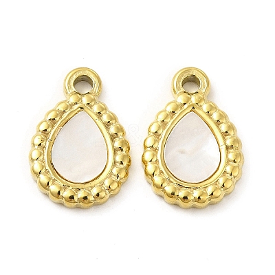 Natural White Shell Teardrop Charms STAS-J401-VC667-1