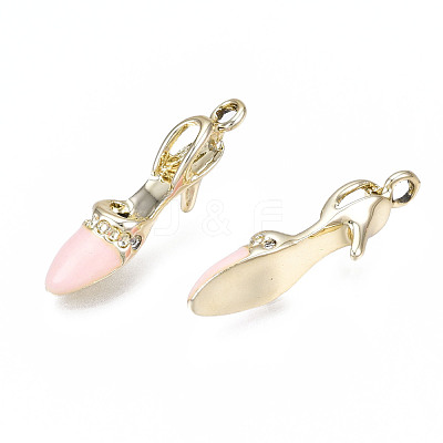 Rack Plating Alloy Enamel Pendant Rhinestone Settings ENAM-T011-133B-1