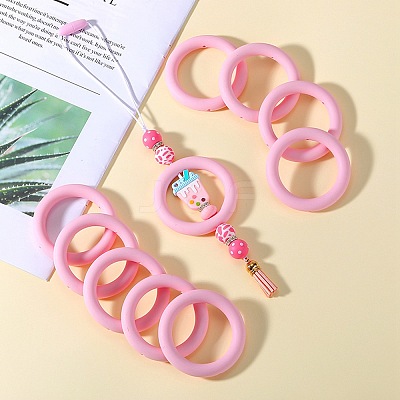 9Pcs Ring Food Grade Eco-Friendly Silicone Focal Beads JX895G-1