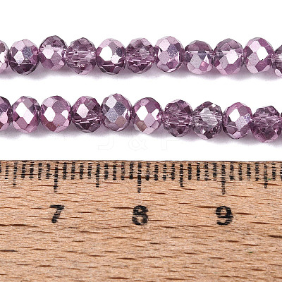 Transparent Electroplate Glass Beads Strands EGLA-Q131-01A-05-1