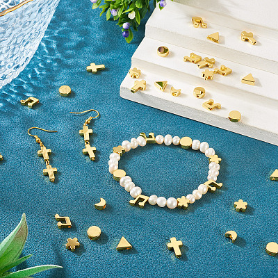 36Pcs 6 Styles Brass Beads KK-TA0002-07-1