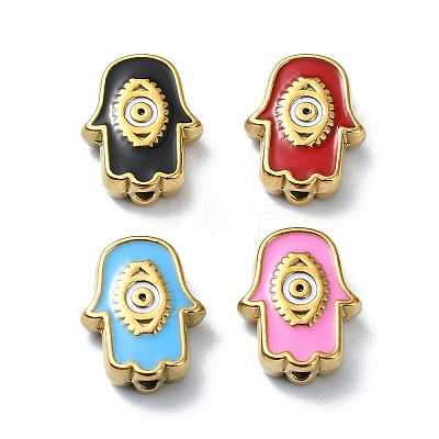 Ion Plating(IP) 304 Stainless Steel Enamel Beads STAS-Q318-10-1