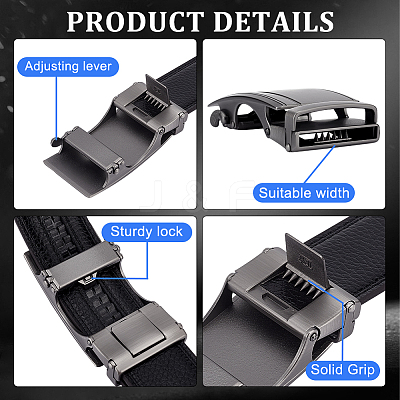 2Pcs 2 Styles Alloy DIY Adjustable Automatic Buckle FIND-GA0003-34A-1