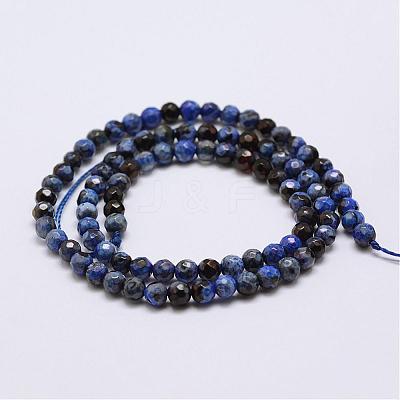 Faceted Natural Fire Crackle Agate Beads Strands G-F447-4mm-A19-1