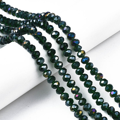 Electroplate Glass Beads Strands EGLA-A034-T8mm-B28-1