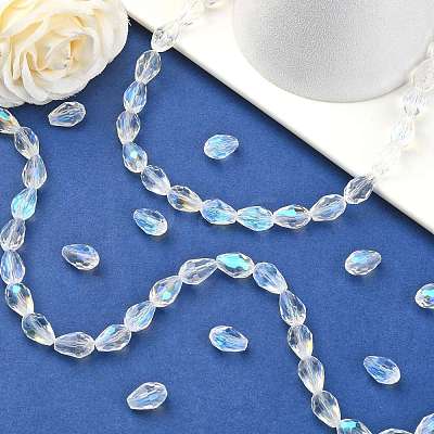 Electroplate Glass Bead Strands EGLA-E010-8x12mm-AB01-1