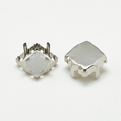 Non-Tarnish 201 Stainless Steel Sew on Prong Settings STAS-T032-08-12mm-1