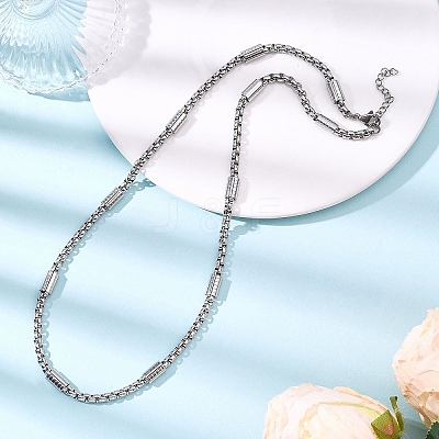 5.5MM 304 Stainless Steel Rectangle Box Chain Necklaces NJEW-JN05546-1