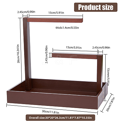 Rectangle Wood Jewelry Display Stands ODIS-WH0329-34B-1