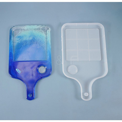 Rectangle with Pattern Handle Dinner Plate Silicone Molds X-DIY-L021-57-1