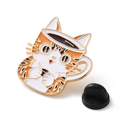 Cat Shape Coffee Mug Enamel Pins AL-CBAC438-01B-1