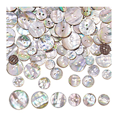96Pcs 6 Styles Natural Shell Buttons BUTT-PH0001-45-1