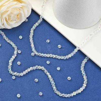 Faceted(32 Facets) Glass Beads Strands Round X-GF4mmC28-AB-1