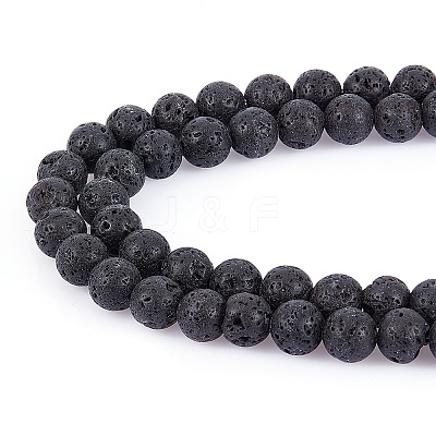 Synthetic Lava Rock Beads Strands X-G-S277-8mm-01-1
