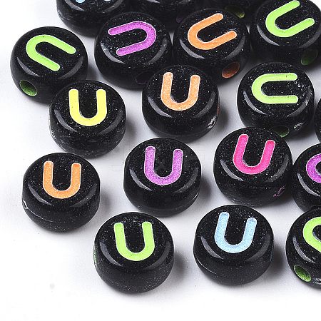 Opaque Black Acrylic Beads MACR-N008-17U-1