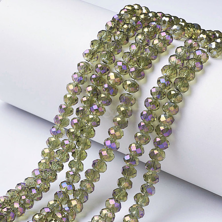 Electroplate Transparent Glass Beads Strands EGLA-A034-T4mm-G09-1