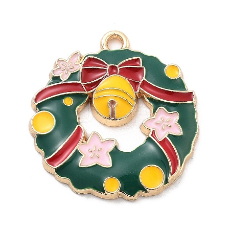 Christmas Theme Alloy Enamel Pendants X-ENAM-D060-04G-1