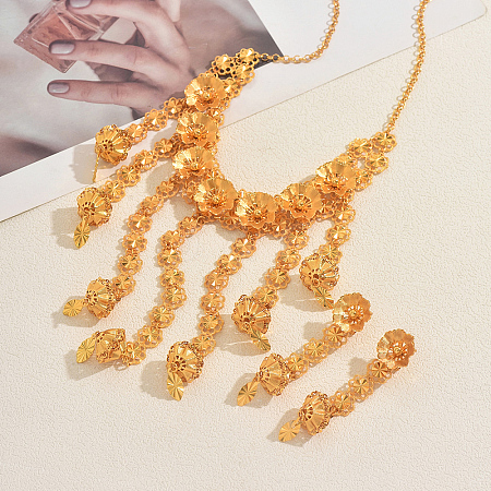 Alloy Flower Earrings & Necklaces Sets for Women MQ5653-1