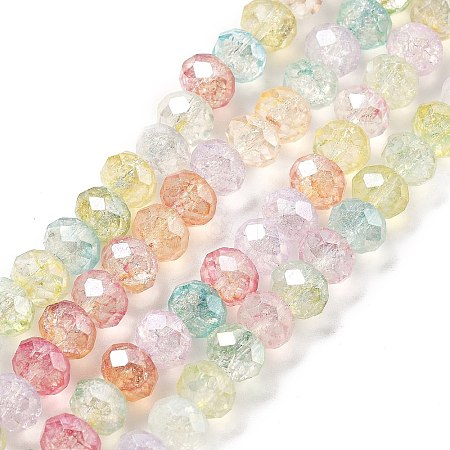 Transparent Crackle Glass Beads Strands CCG-L050-01A-09-1