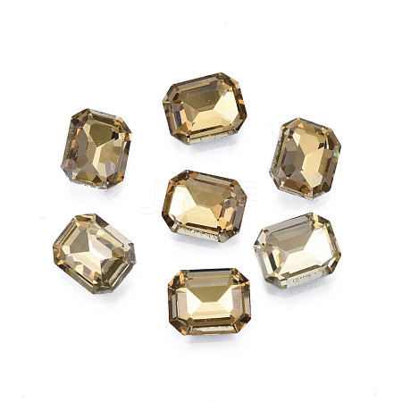 Pointed Back Glass Rhinestone Cabochons RGLA-T079-8x10mm-04-1