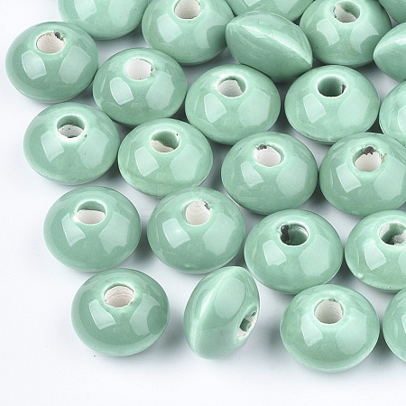 Handmade Porcelain Beads X-PORC-Q173-15x10mm-21-1