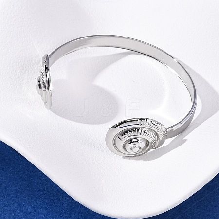 304 Stainless Steel Cuff Bangles for Women BJEW-C123-01B-P-1