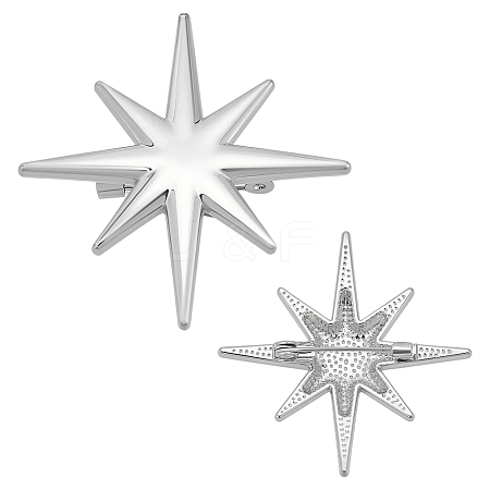 2Pcs Star Alloy Lapel Pins for Backpack Clothes JEWB-PH0001-74P-1