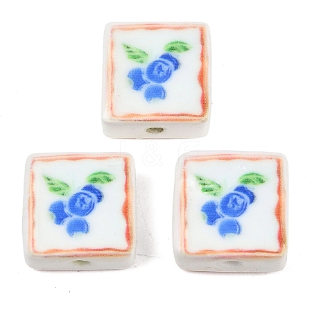 Printed Handmade Porcelain Beads PORC-G016-04C-1