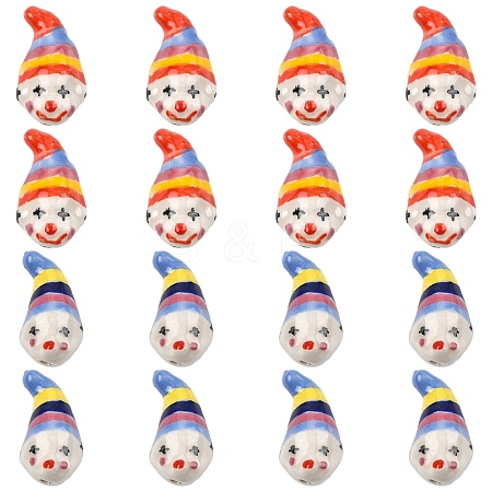 6Pcs 2 Colors Handmade Porcelain Beads PORC-YW0001-68-1