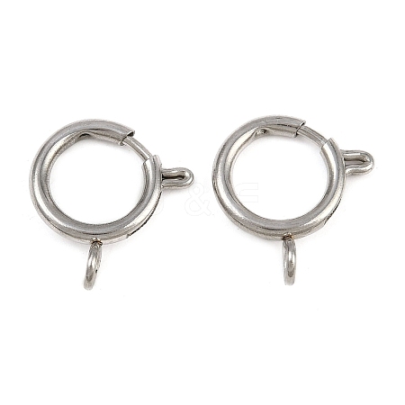 304 Stainless Steel Spring Ring Clasps STAS-B095-05G-P-1