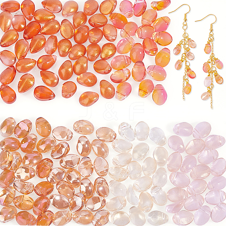 140Pcs 7 Style Transparent Spray Painted Glass Charms GLAA-GA0001-86-1