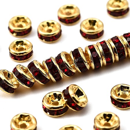 Brass Grade A Rhinestone Spacer Beads RSB034NF-09G-1