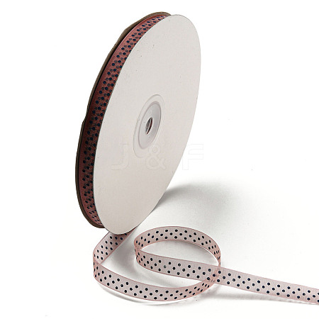 100 Yards Polka Dot Print Nylon Ribbons OCOR-G014-01C-1
