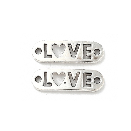 Tibetan Style Alloy Laser Cut LOVE Connector Charms TIBE-S324-20AS-1