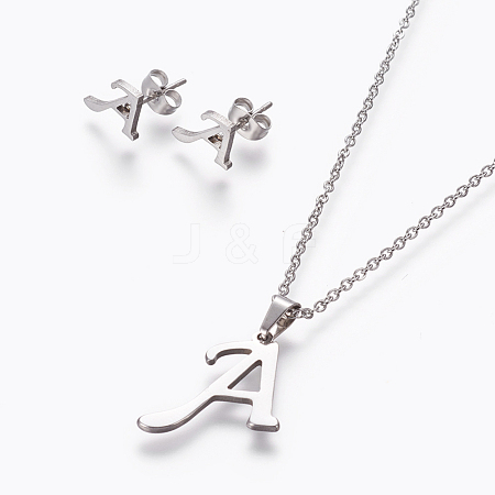304 Stainless Steel Jewelry Sets SJEW-L141-052A-1
