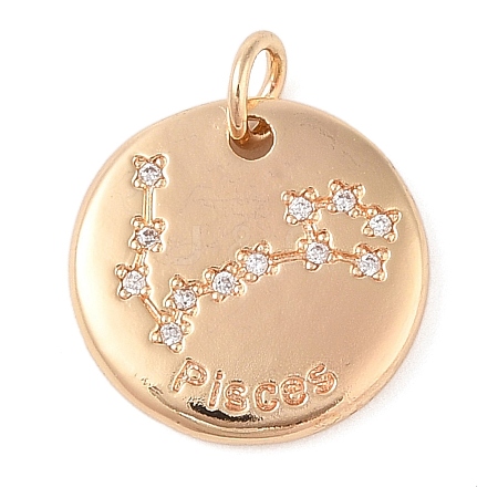 Brass with Clear Cubic Zirconia Pendants LS-KK-N256-24L-G-1